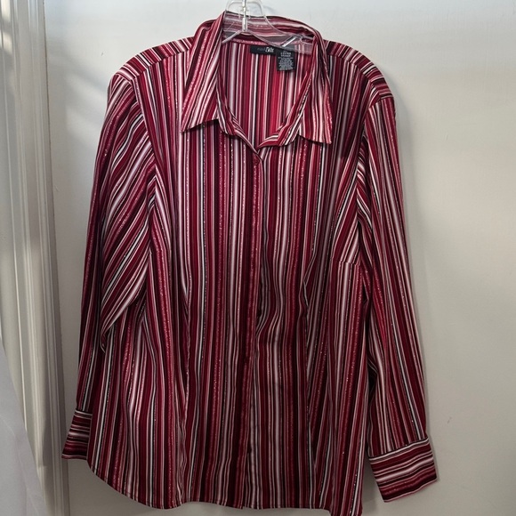 East 5th metallic stripe button down 2X // 083103 - Picture 1 of 2